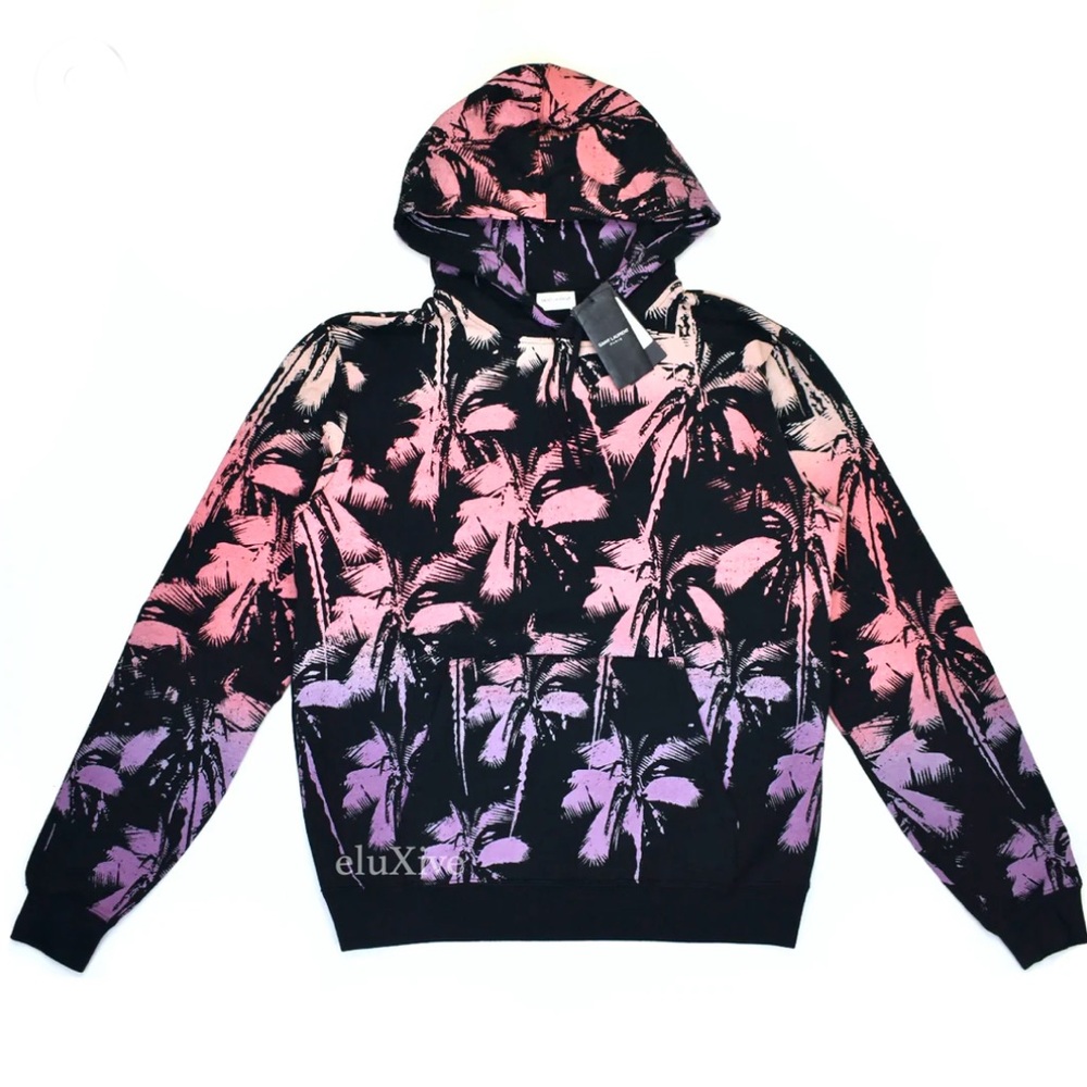 Saint Laurent Black and Pink Floral Sweater